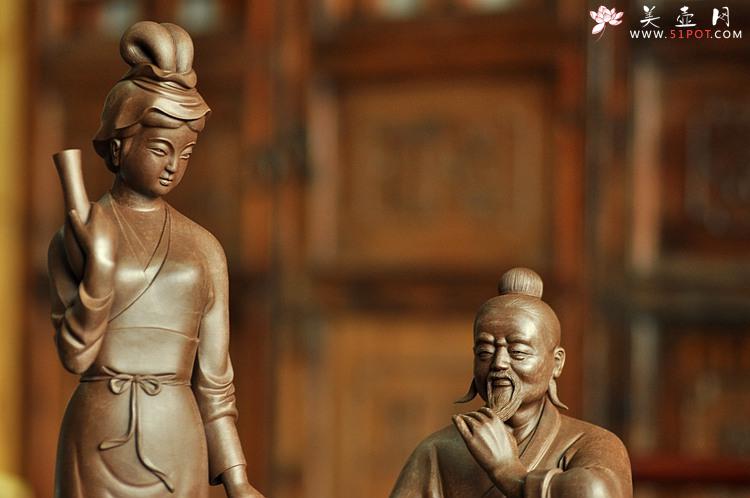 紫砂壶图片：爱情和事业的传奇  范蠡西施    王健精品新作 最称职的’财神‘ - 美壶网