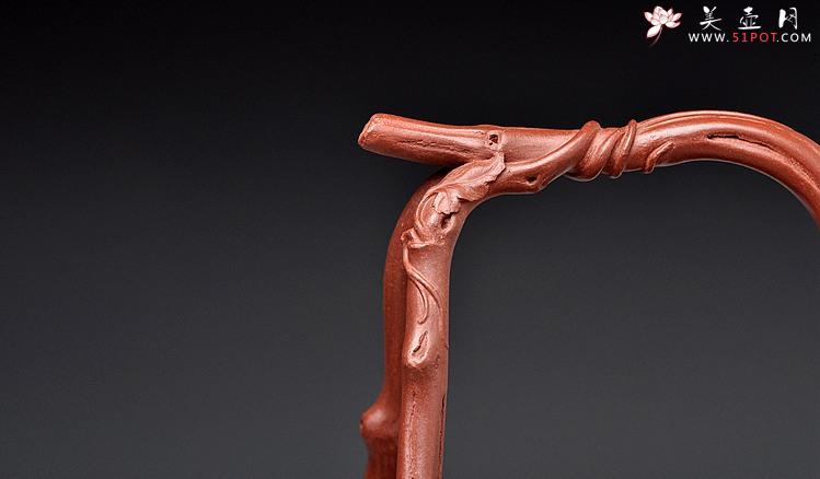 紫砂壶图片：花货奇才顾正芳 扛鼎之作 全手工丰裕提梁 飘逸大气 - 美壶网