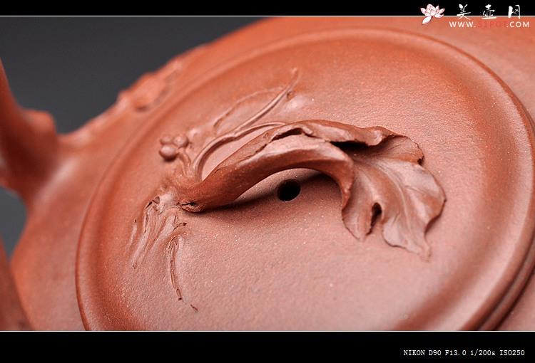 紫砂壶图片：花货奇才顾正芳 扛鼎之作 全手工丰裕提梁 飘逸大气 - 美壶网