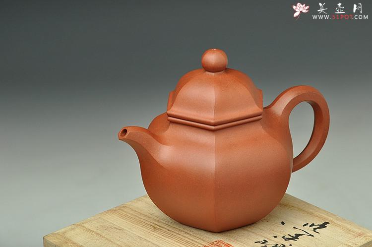 紫砂壶图片：线条流畅 细节处理干净利索 全手六方掇球 - 美壶网