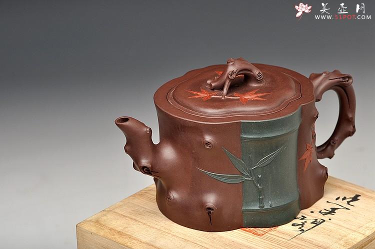 紫砂壶图片：崔巍健经典 三色枫竹情 风情之作o(∩_∩)o 韵味十足 - 美壶网