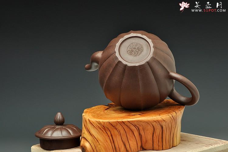 紫砂壶图片：挺拔俊秀 做工精致  全手筋囊佳器 金瓜 - 美壶网