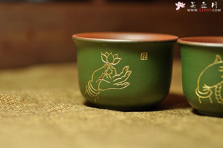 紫砂壶图片：石丁之经典作品  佛缘杯一套 古色古香 雅致 - 美壶网