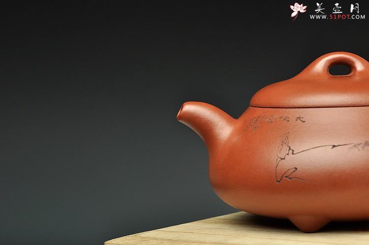紫砂壶图片：经典器形 钱伟刚精心装饰达摩 汉棠石瓢 - 美壶网