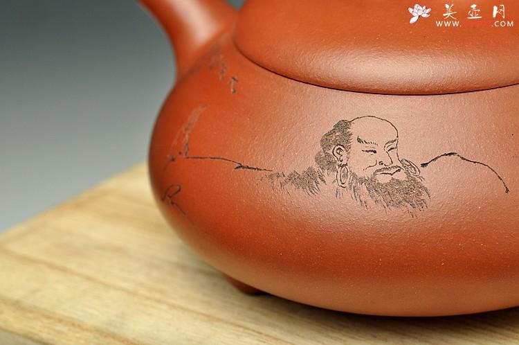 紫砂壶图片：经典器形 钱伟刚精心装饰达摩 汉棠石瓢 - 美壶网