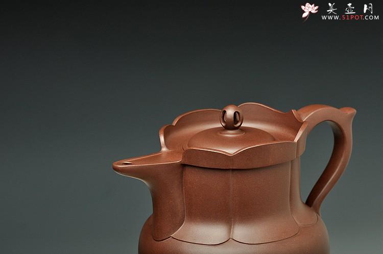 紫砂壶图片：挺拔俊秀  全手莲花僧帽 精工佳作 嵌盖 - 美壶网
