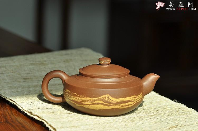 紫砂壶图片：通透绞泥  端庄周正  实用佳品  汉韵壶 - 美壶网