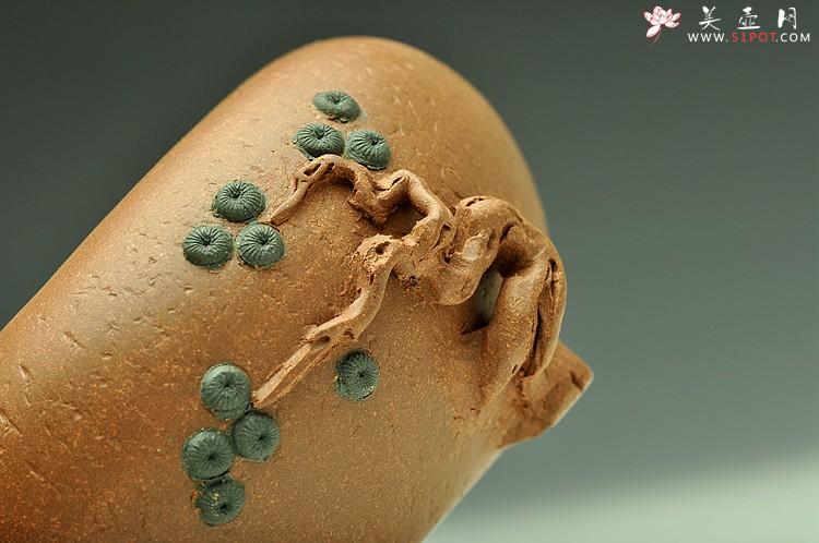 紫砂壶图片：全手松段水盂 文房雅玩 - 美壶网