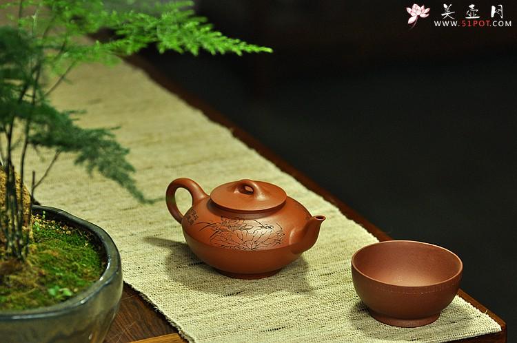 紫砂壶图片：文气佳作 线条优美 富有逸趣 值得雅藏 红泥合欢 - 美壶网