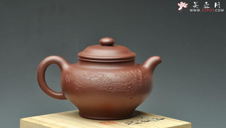 紫砂壶图片：张听刚装饰 双刀老辣 饱满大气 全手大掇只 - 美壶网