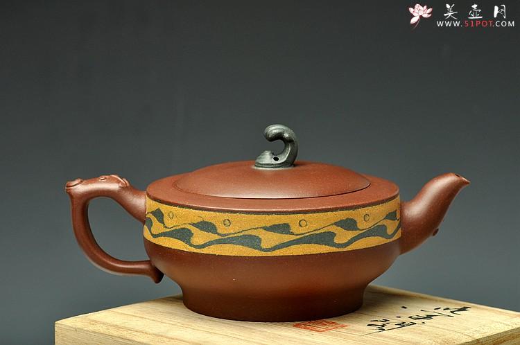 紫砂壶图片：闵祥君经典代表作 三色通透胶泥 颇具难度  大碧浪 - 美壶网