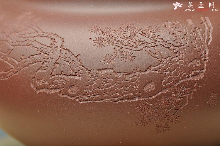 紫砂壶图片：张听刚装饰 双刀老辣 饱满大气 全手大掇只 - 美壶网