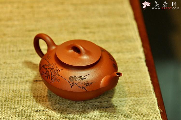 紫砂壶图片：文气佳作 线条优美 富有逸趣 值得雅藏 红泥合欢 - 美壶网
