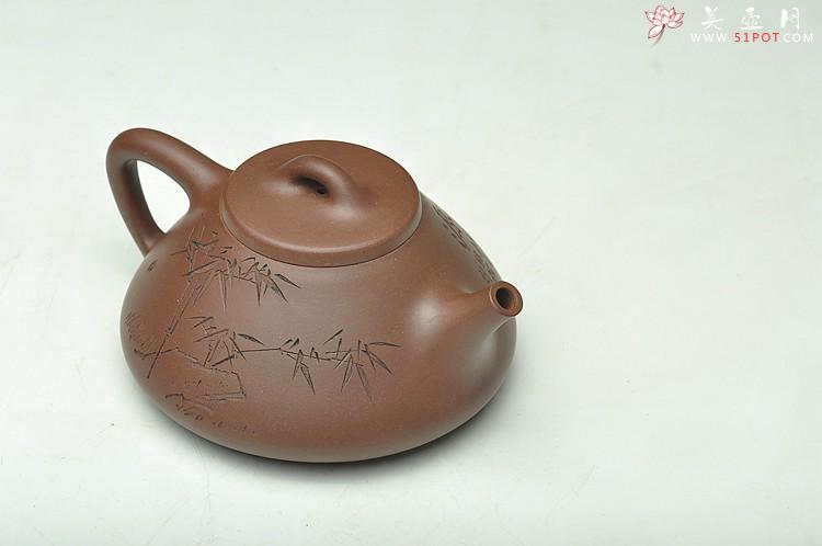 紫砂壶图片：骨肉均挺 进步明显 全手子冶石瓢 张听刚装饰 - 美壶网