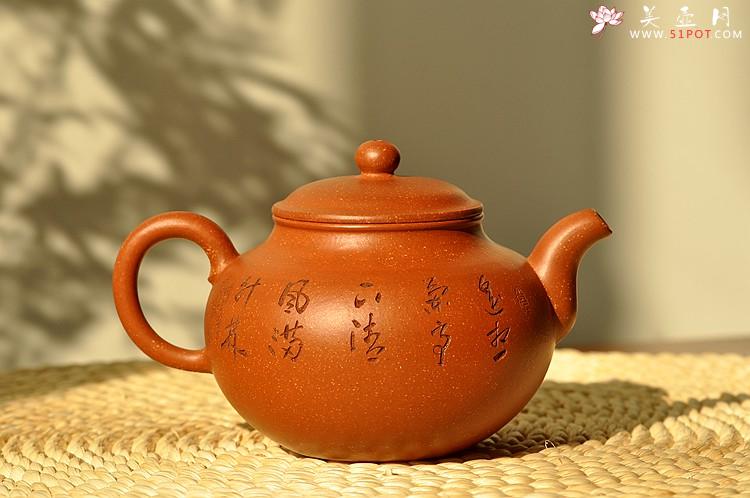 紫砂壶图片：饱满圆润 优质降坡泥 全手灵丰 遥想兰亭下清风满竹林 - 美壶网