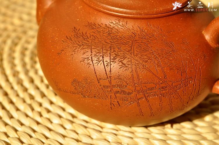 紫砂壶图片：饱满圆润 优质降坡泥 全手灵丰 遥想兰亭下清风满竹林 - 美壶网