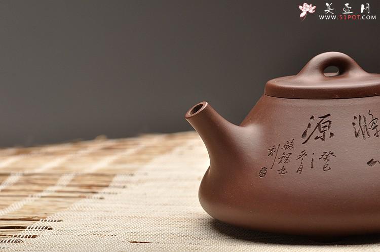 紫砂壶图片：张听刚装饰 文气十足 周路健经典代表作 全手子冶石瓢 - 美壶网