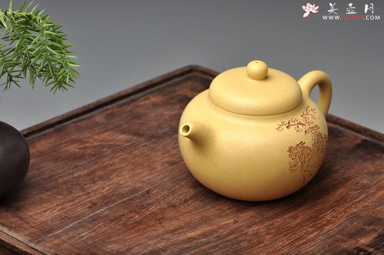 紫砂壶图片：此壶小巧文气 圆润饱满 实用有趣 本山绿圆珠 - 美壶网