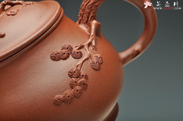 紫砂壶图片：传统实用 寓意吉祥 松梅常青之潘韵 - 美壶网