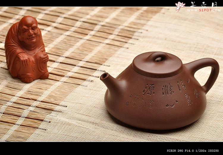 紫砂壶图片：张听刚装饰 文气十足 周路健经典代表作 全手子冶石瓢 - 美壶网