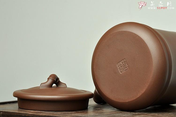 紫砂壶图片：厚重大气 居不可无竹 清韵杯 精品老紫泥and黄龙源青段 不接受定做 - 美壶网