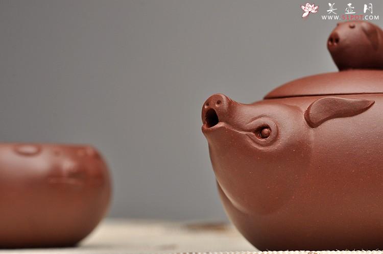 紫砂壶图片:美壶特惠 优质青水泥 憨态可掬 福猪套壶 - 美壶网