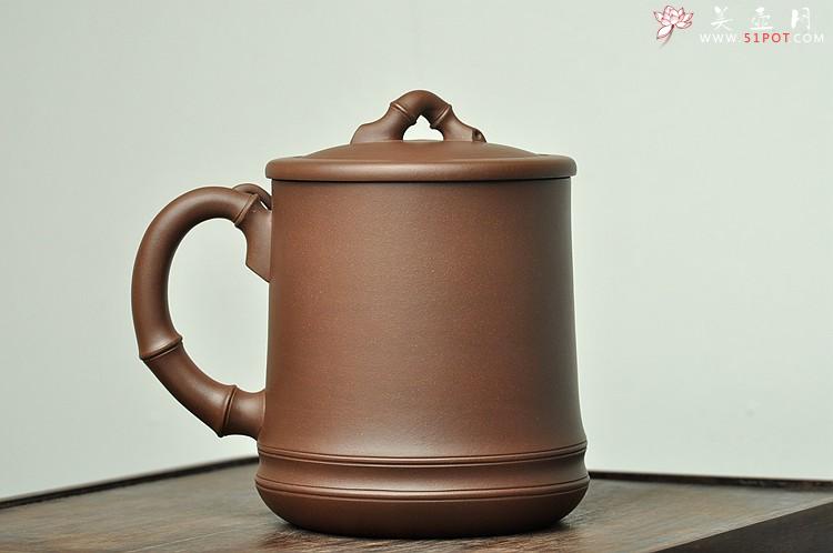 紫砂壶图片：厚重大气 居不可无竹 清韵杯 精品老紫泥and黄龙源青段 不接受定做 - 美壶网