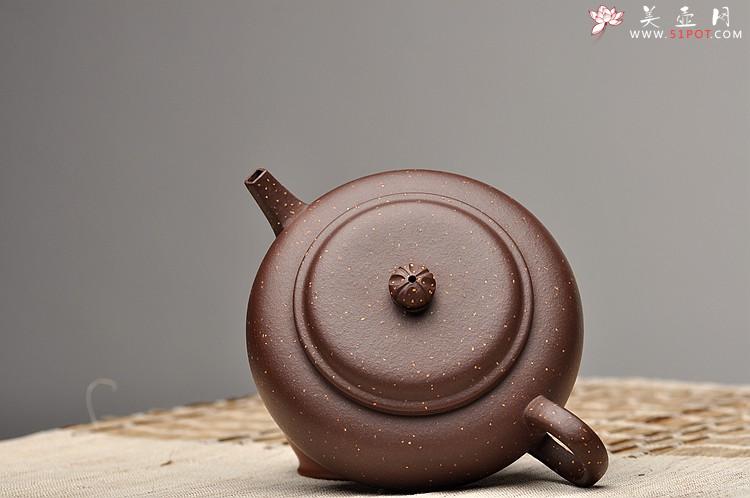 紫砂壶图片：紫泥铺砂 大口适合绿茶 全手葵璧 优美雅致 - 美壶网