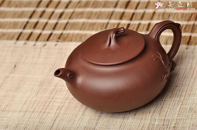 紫砂壶图片：线条流畅 韵味十足 简意花器 全手工花趣 - 美壶网