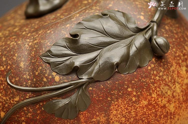 紫砂壶图片：花器实力派  孙伟强张新亚合作 七彩之丰收南瓜 栩栩如生 - 美壶网