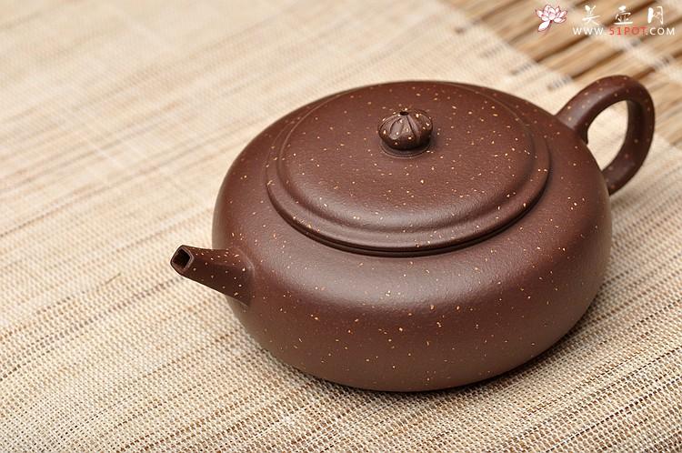 紫砂壶图片：紫泥铺砂 大口适合绿茶 全手葵璧 优美雅致 - 美壶网
