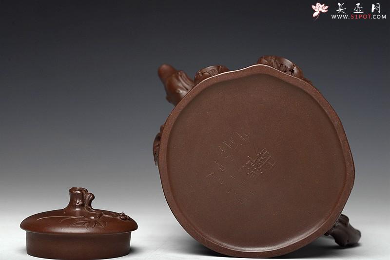 紫砂壶图片：花货典范 灵韵秀雅 全手葡萄桩之万年丰 薄胎精品 - 美壶网