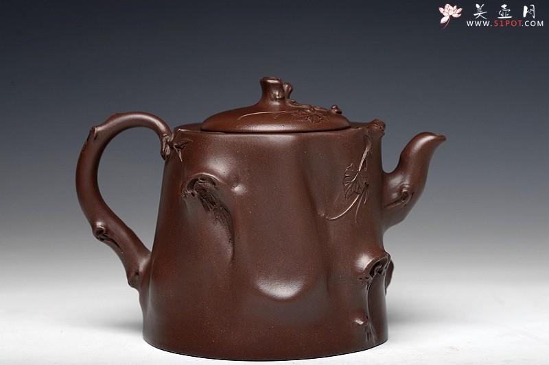 紫砂壶图片：花货典范 灵韵秀雅 全手葡萄桩之万年丰 薄胎精品 - 美壶网