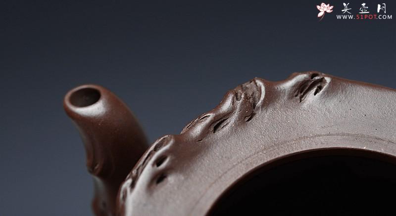 紫砂壶图片：花货典范 灵韵秀雅 全手葡萄桩之万年丰 薄胎精品 - 美壶网