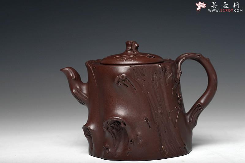 紫砂壶图片：花货典范 灵韵秀雅 全手葡萄桩之万年丰 薄胎精品 - 美壶网