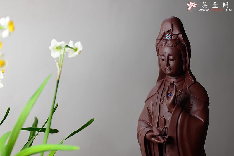 紫砂壶图片:精品雕塑 观音 神态细腻 - 美壶网