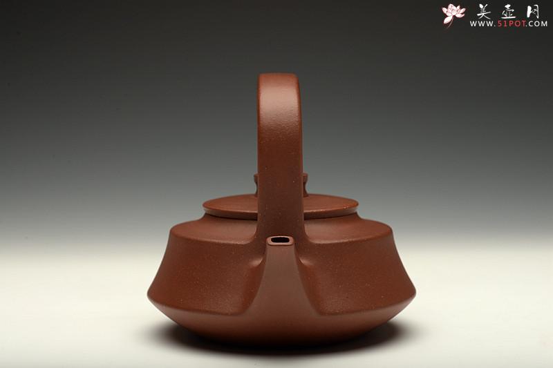 紫砂壶图片：潘小东甲午年新作 潜力派 全手玉带提梁 智行方圆 颇有难度 - 美壶网