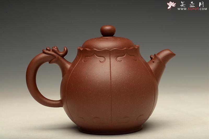 紫砂壶图片：黄龙源底槽青 造型新颖 实用精致 龙珠 - 美壶网