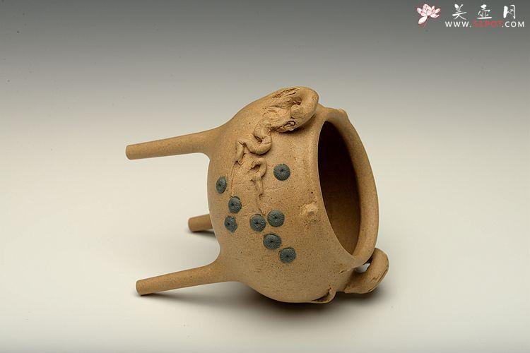 紫砂壶图片：全手松段香炉  文房雅玩 - 美壶网