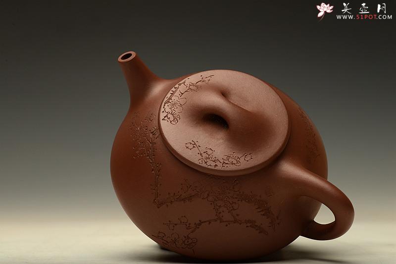 紫砂壶图片：全手满瓢 陆轶舟装饰通转梅花 劲道小霸王o(∩_∩)o  - 美壶网