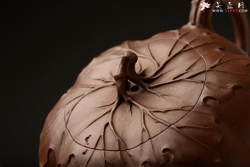 紫砂壶图片：顾正芳甲午年新作 薄胎筋囊花器 饱满挺拔 线条优美 全手工六瓣南瓜 - 美壶网