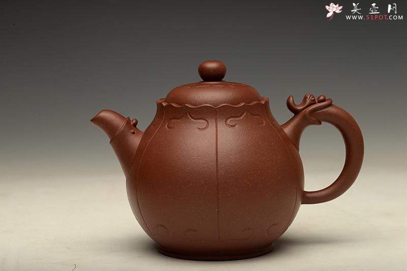 紫砂壶图片：黄龙源底槽青 造型新颖 实用精致 龙珠 - 美壶网