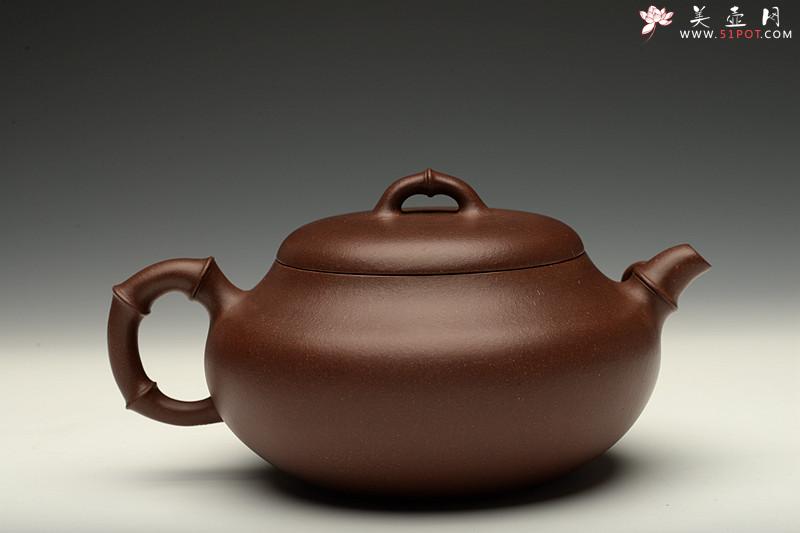 紫砂壶图片：油润底槽青 精品花货  丹竹 敦厚可人 大口实用 - 美壶网