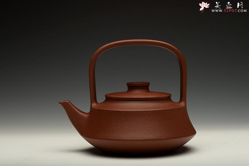 紫砂壶图片：潘小东甲午年新作 潜力派 全手玉带提梁 智行方圆 颇有难度 - 美壶网