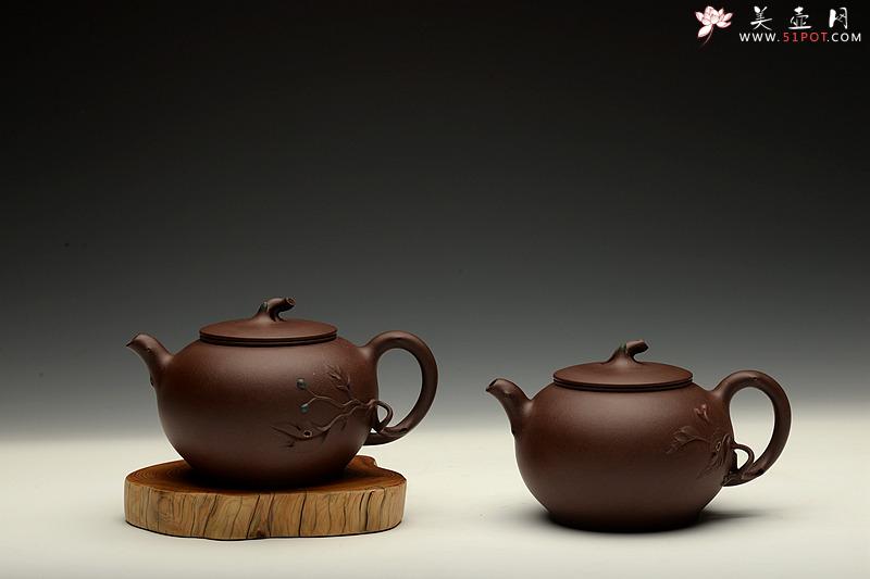 紫砂壶图片：进步之作 敦厚可人 简意花器 全手工双色惜春一对 - 美壶网