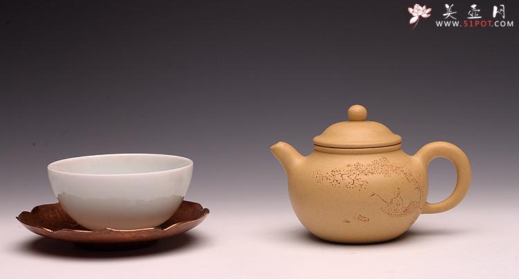 紫砂壶图片：实用有趣 本山绿之全手小莲子 刻绘古朴 - 美壶网