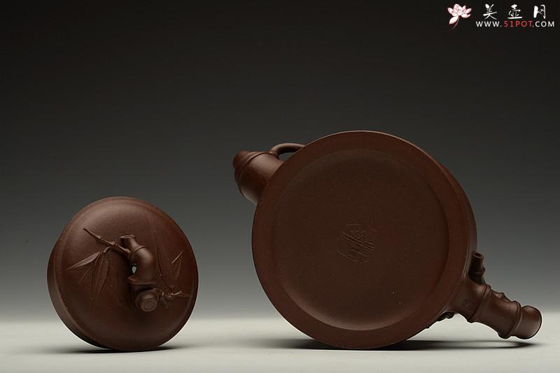 紫砂壶图片:陈腐老紫泥 精致花货之小竹段 居不可无竹o(∩_∩)o 仅1把不接受定做 - 美壶网