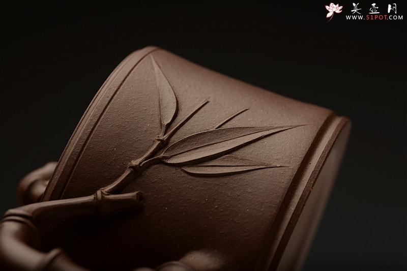 紫砂壶图片:陈腐老紫泥 精致花货之小竹段 居不可无竹o(∩_∩)o 仅1把不接受定做 - 美壶网