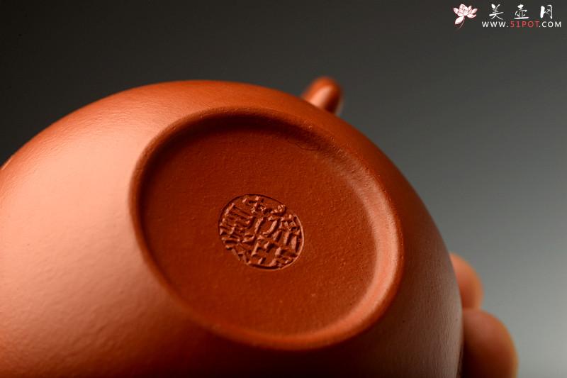 紫砂壶图片：俊秀飘逸 线条优美 摹古朱泥秋水 刀法精炼 - 美壶网