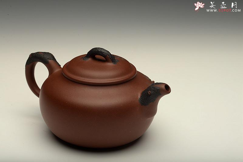 紫砂壶图片：传统小花货 敦厚实用 贴叶生动 松韵 - 美壶网